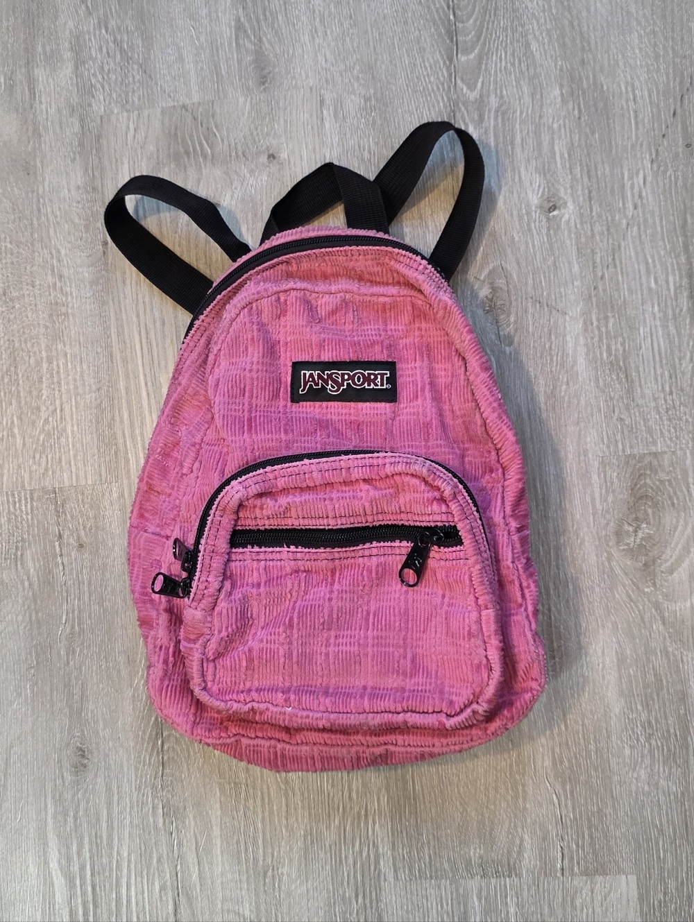 JanSport Pink Corduroy Mini Backpack 9 X 12